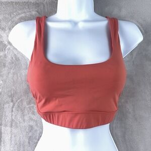 Vuori Stride Bra Womens Size Small Orange Yoga Activewear One‎ Shoulder Sports